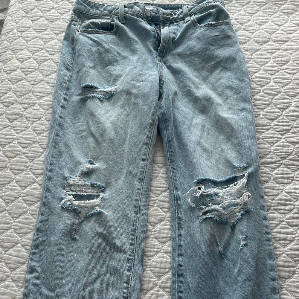 Altar'd State Light Blue Distressed Boyfriend Jeans